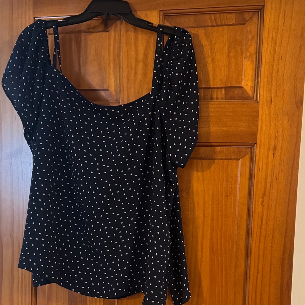 LOFT Black and White Polka Dot Blouse